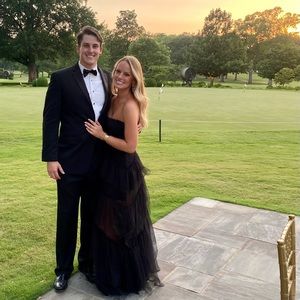 BCBG Black Tulle Corset Gown Size 4